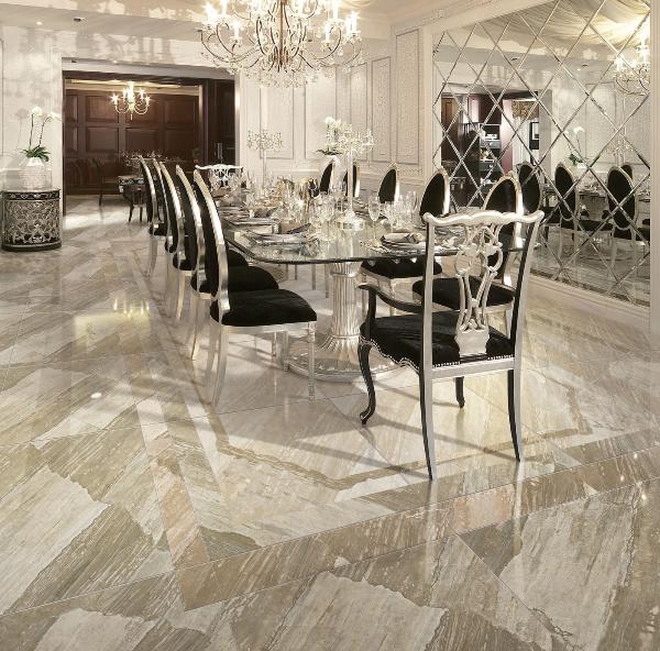 217永信贵宾会全抛釉瓷砖天堡石KYS8061瓷砖别墅餐厅利用成效