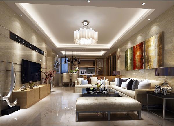 217永信贵宾会大理石瓷砖黄洞石KYP8021瓷砖客厅成效图