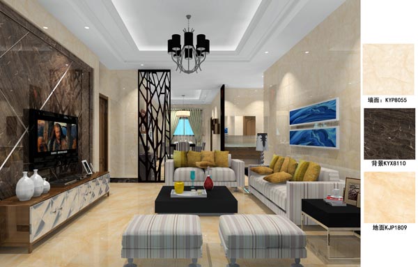 陶瓷一线品牌217永信贵宾会瓷砖客餐厅成效图